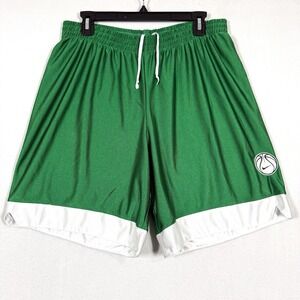 Vintage Y2K Nike Basketball Shorts Large Logo Dazzle Silky Shiny Baggy Green 90s